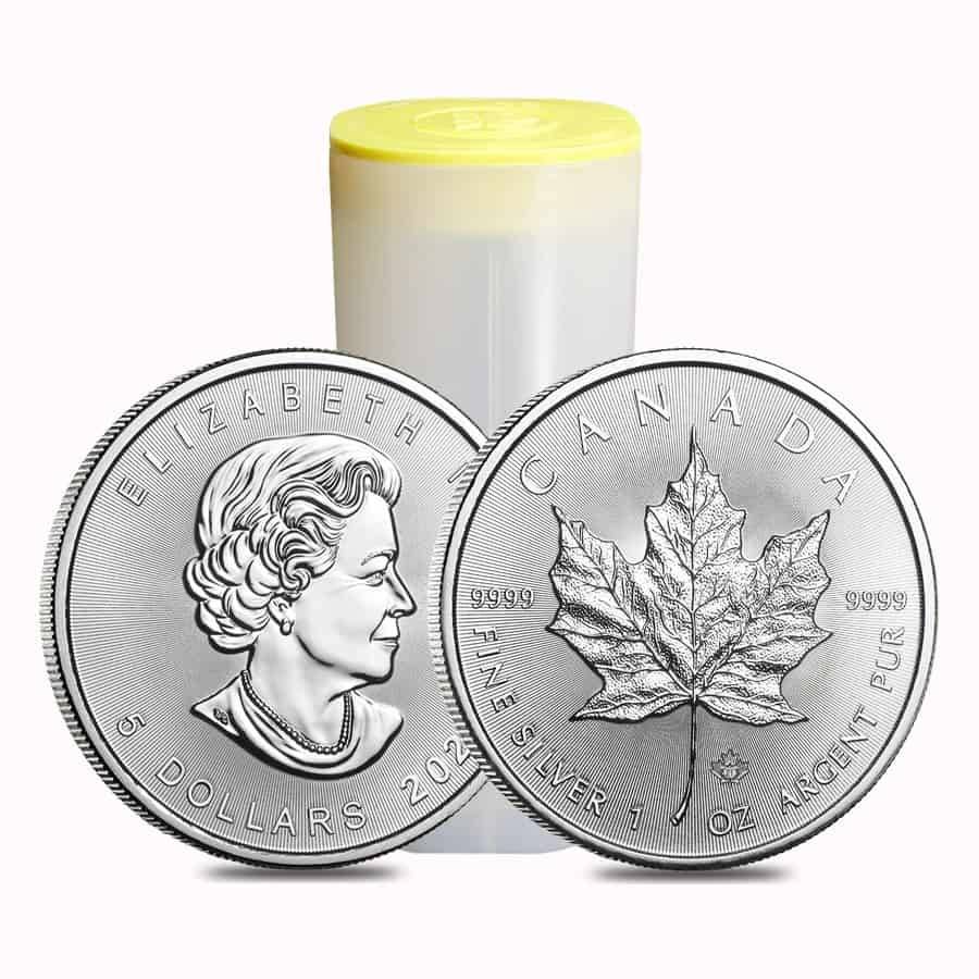 純銀 カナダ メープルリーフ 銀貨 1オンス 2022年 コインカプセル入り