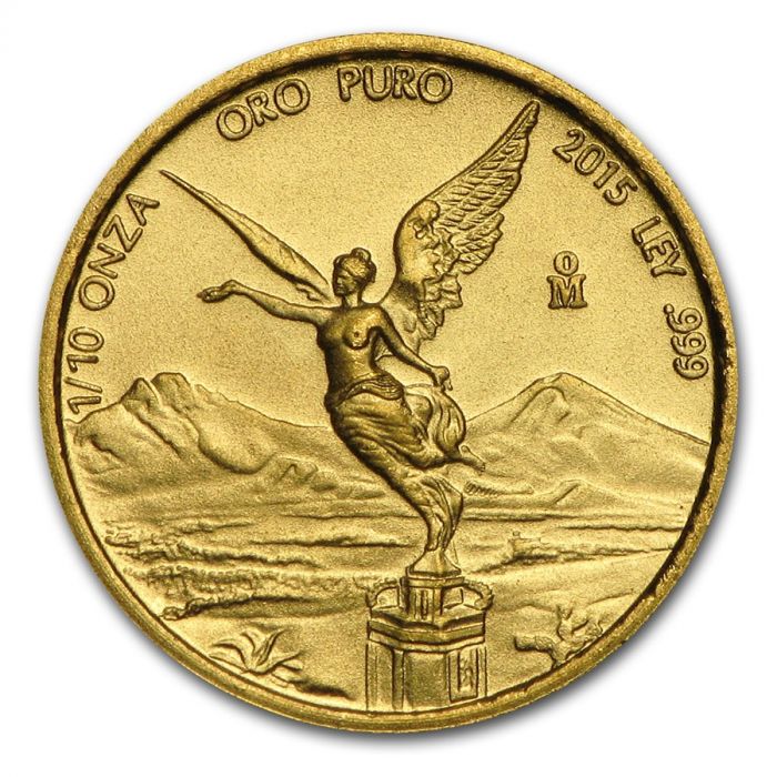 3.11グラム 2015年 (新品) メキシコ「リベルタッド」純金 1/10オンス 金貨-