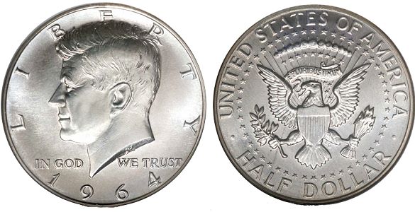 1964年 ケネディ JFK アメリカ 硬貨 50￠ 50セント $.50 ハーフダラー