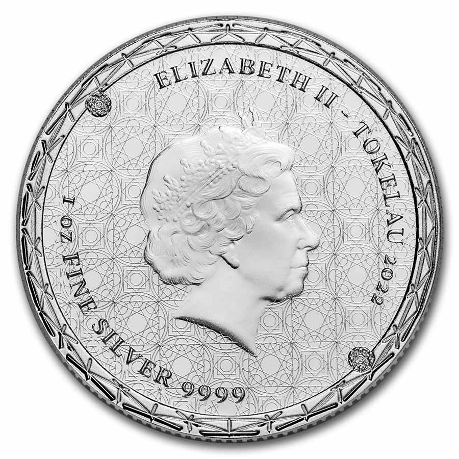 2022年 (新品) トケラウ「均衡・イクイリブリアム」純銀 1オンス 銀貨