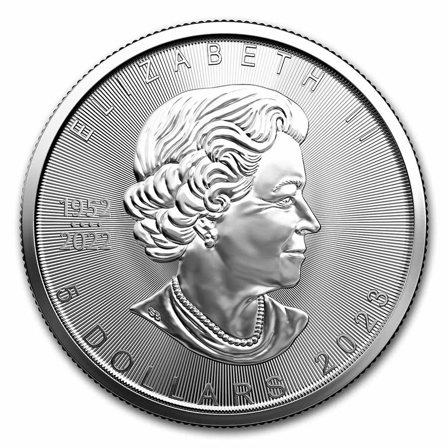 2023年 (新品) カナダ「メイプルリーフ 記念」純銀 1オンス 銀貨【500