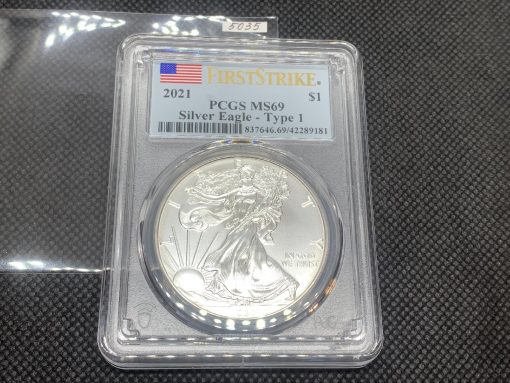 2021 (新品) アメリカ「イーグル・ウオーキング リバティ」(タイプ１) 純銀 1オンス 銀貨 PCGS MS70 (ファーストストライク®) #5035