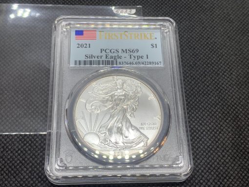 2021 (新品) アメリカ「イーグル・ウオーキング リバティ」(タイプ１) 純銀 1オンス 銀貨 PCGS MS70 (ファーストストライク®) #5033