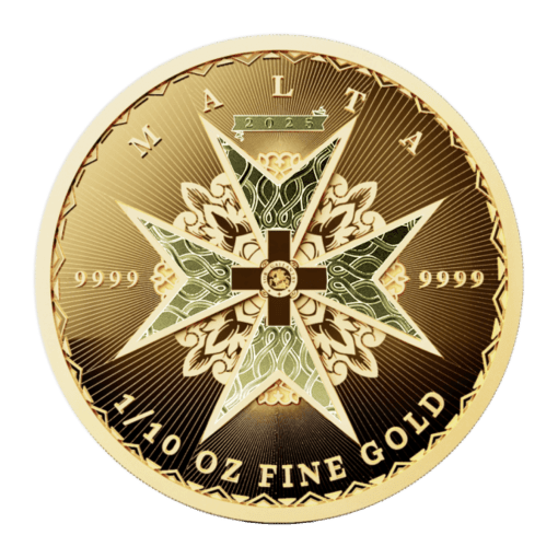 【Backorder】2025 (New) Malta Maltese Cross Gold 1/10 oz Coin