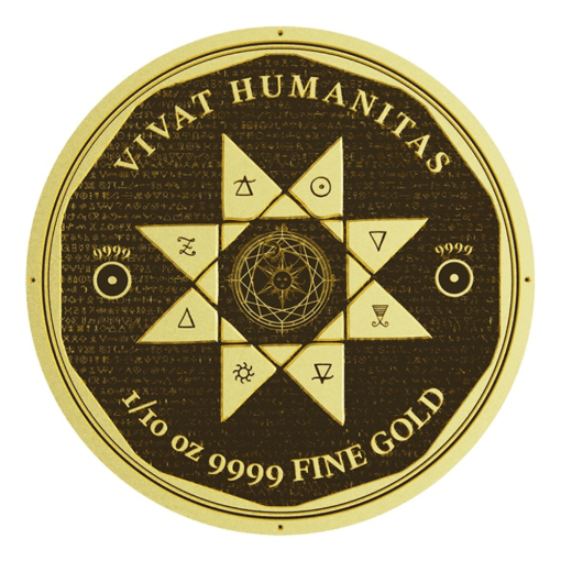 2022 (New) Tokelau Vivat Humanitas Gold 1/10 oz Coin