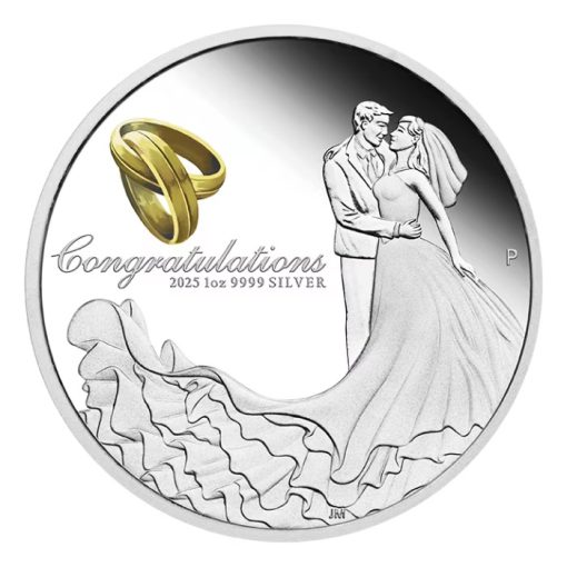 2025 (New) Australian Wedding Silver 1 oz Color Proof Coin - Image 2