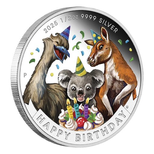 2025 (New) Australian Happy Birthday Silver 1/2 oz Color Proof Coin - Image 4