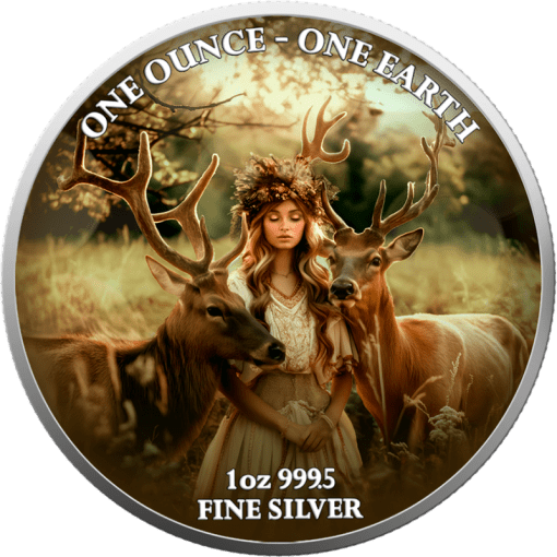 2022 (New) Fiji Earth Continents Europe Silver 1 oz Color Coin