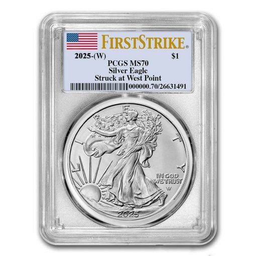 2025年 (新品) アメリカ「イーグル・ウオーキング リバティ」純銀 1オンス 銀貨 PCGS MS70 (ファーストストライク)