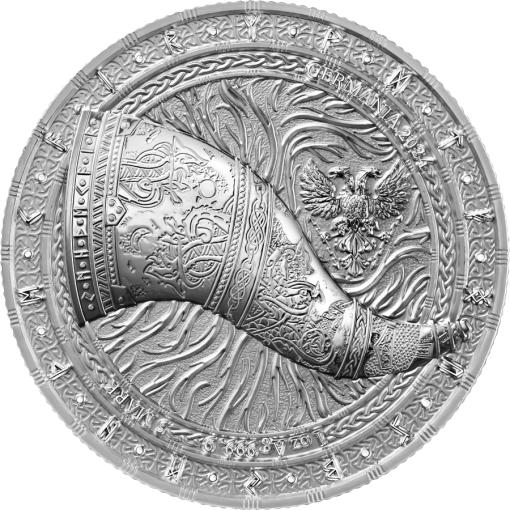 2024 (New) Germania Artefacts Gjallarhorn Silver 1 oz Coin - Image 2