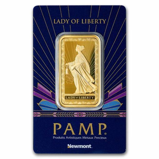 【3 Day Ship】(New) Swiss Pamp Lady of Liberty Gold 1 oz Bar