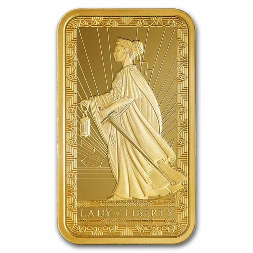 【3 Day Ship】(New) Swiss Pamp Lady of Liberty Gold 1 oz Bar - Image 3