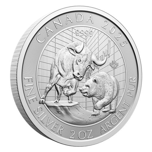 2025 (New) Canada Bull and Bear Silver 2 oz Coin - Image 3