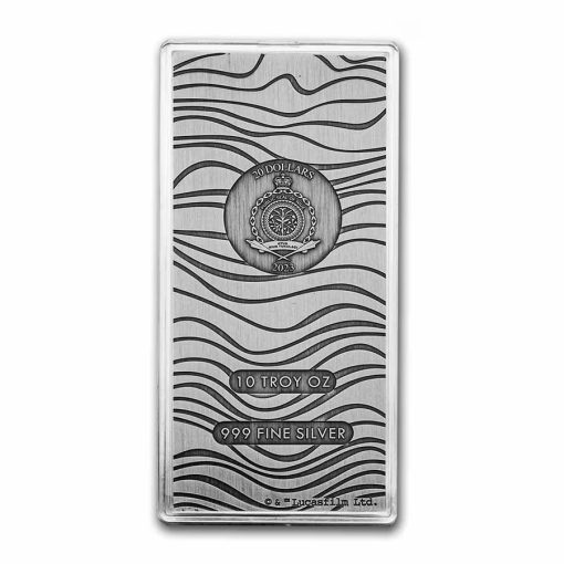 2023 (New) Niue Star Wars Beskar Bar Silver 10 oz Antique Bar - Image 2