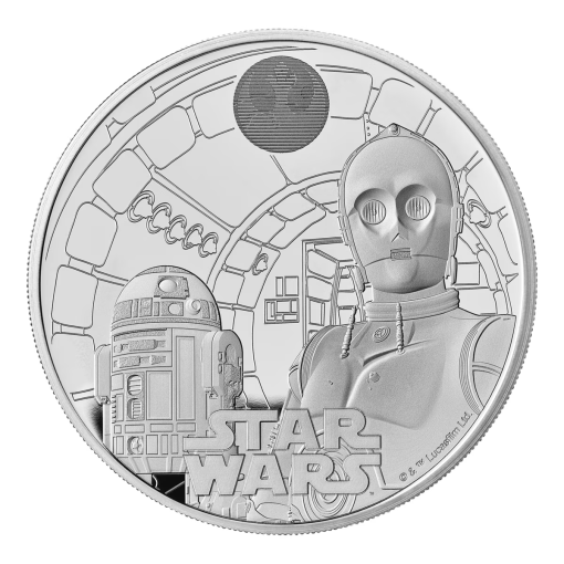 2023 (New) Great Britain Royal Mint Star Wars R2-D2 & C-3PO Silver 2 oz Proof Coin - Image 3