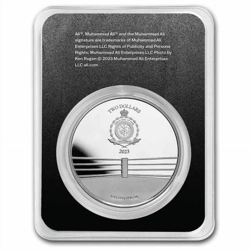 2023年 (新品) ニウエ「モハメド・アリ」純銀 1オンス カラー 銀貨 - 画像 (2)