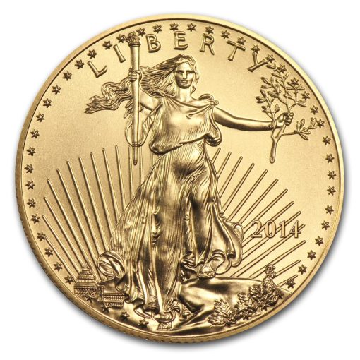 2014年 (新品) アメリカ 「イーグル・ウオーキング リバティ」純金 1オンス 金貨 PCGS MS70 (ファーストストライク) - 画像 (2)