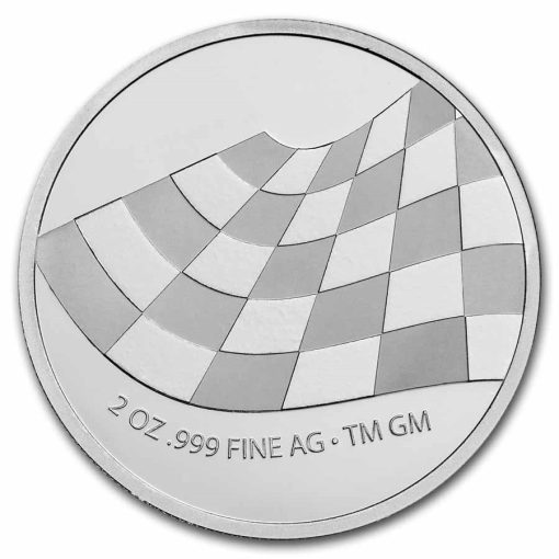(New) USA Corvette Classic Emblem Silver 2 oz High Relief Color Round - Image 3
