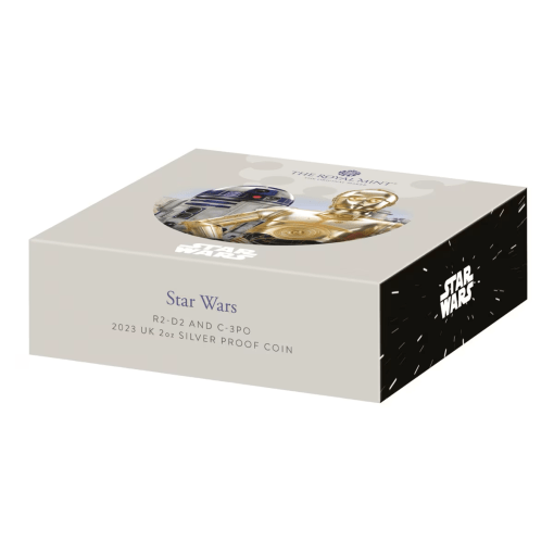 2023 (New) Great Britain Royal Mint Star Wars R2-D2 & C-3PO Silver 2 oz Proof Coin - Image 7