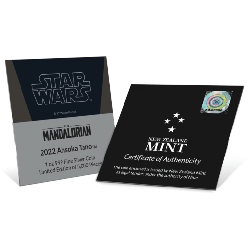 2022 (New) Niue Star Wars Mandalorian Classic Ahsoka Tano Silver 1 oz Proof Coin - Image 7