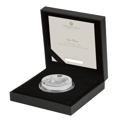 2023 (New) Great Britain Royal Mint Star Wars R2-D2 & C-3PO Silver 2 oz Proof Coin - Image 2
