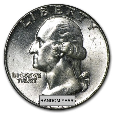 1932年〜1964年 アメリカ「ワシントンクォーター」90% 銀 未流通品 銀貨【4枚セット】