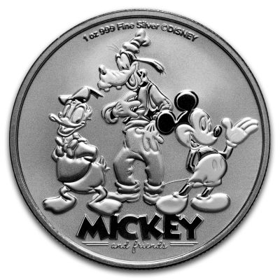 2025年 (新品) ニウエ「ディズニー・ミッキーと仲間たち」純銀 1オンス 銀貨