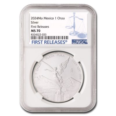 2024年 (新品) メキシコ「リベルタッド」純銀 1オンス 銀貨 NGC MS70 (ファーストリリース)