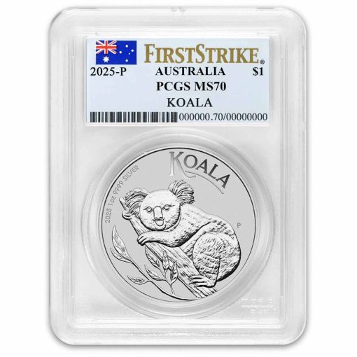2025年 (新品) オーストラリア「コアラ」純銀 1オンス 銀貨 PCGS MS70 (ファーストストライク)