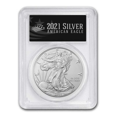 2021年 (新品) アメリカ「イーグル・ウオーキング リバティ」純銀 1オンス 銀貨 PCGS MS70 (発行初日、黒レーベル)【1型】