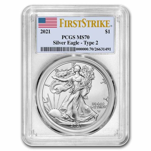 2021 (New) American Eagle Walking Liberty Silver 1 oz Coin PCGS MS70 (FirstStrike)【Type 2】