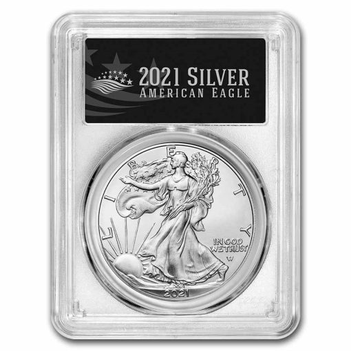2021年 (新品) アメリカ「イーグル・ウオーキング リバティ」純銀 1オンス 銀貨 PCGS MS70 (ファーストストライク、黒ラベル)【2型】