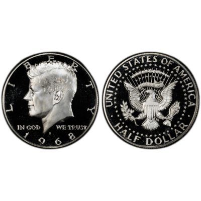 1968年 アメリカ「ケネディ ハーフドル」40% 銀 プルーフ 銀貨【2枚セット】