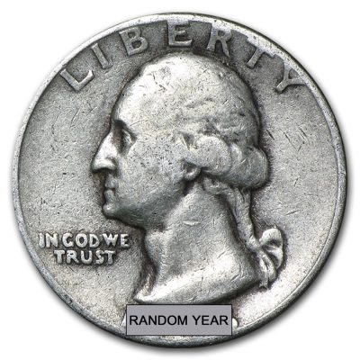 1932年〜1964年 アメリカ「ワシントンクォーター」90% 銀 流通 銀貨【4枚セット】