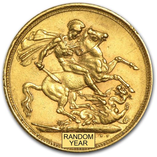 1871-1887 Great Britain Sovereign Young Victoria 91.67％ Gold Average Circulated Coin