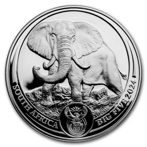 2024 (New) South Africa Big Five Elephant Silver 1 oz Proof Coin【2 Coin Set】 - Image 2