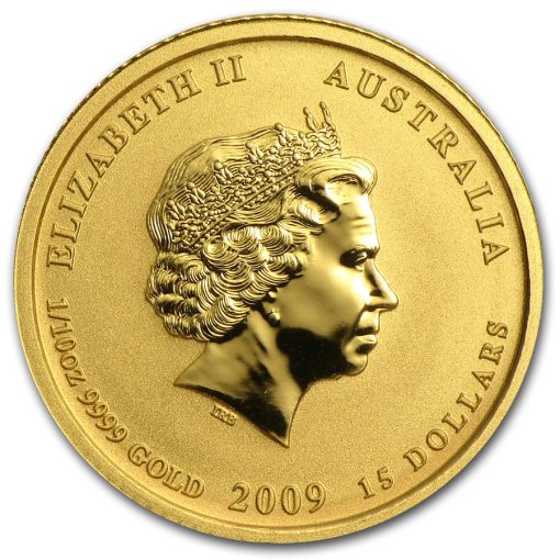 2009 (New) Australian Year of the Ox Lunar Gold 1/10 oz Color Coin - Image 2
