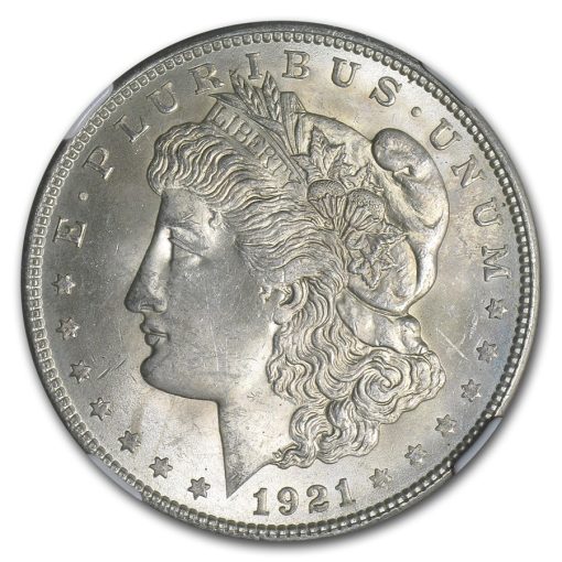 1921年 アメリカ モルガンドル 90% 銀 未流通 銀貨 NGC MS63 - 画像 (2)