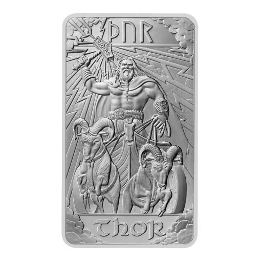 (New) Great Britain Royal Mint Norse Gods Series Thor Silver 10 oz Bar - Image 3