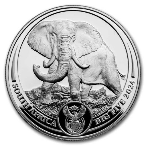 2024 (New) South Africa Big Five Elephant Silver 1 oz Proof Coin【2 Coin Set】 - Image 3