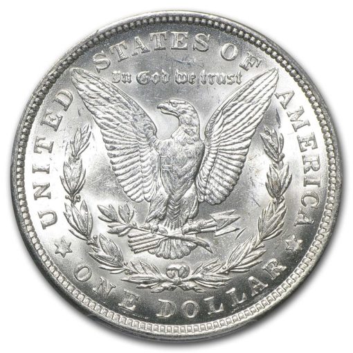 1921 USA Morgan Dollar 90% Silver Brilliant Uncirculated Coin PCGS MS63 - Image 3