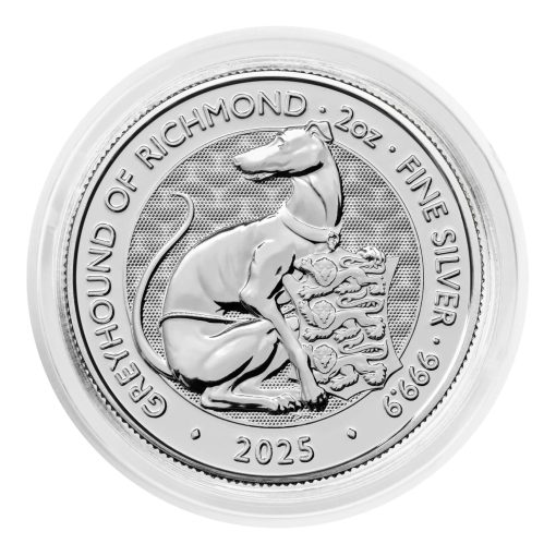 2025年 (新品) イギリス「ロイヤルチューダービースト・リッチモンドのグレイハウンド」純銀 2オンス 銀貨 - 画像 (5)