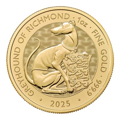 2025年 (新品) イギリス「ロイヤルチューダービースト・リッチモンドのグレイハウンド」純金 1オンス 金貨