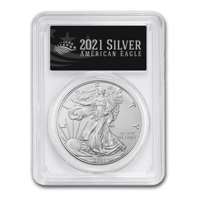 2021年 (新品) アメリカ「イーグル・ウオーキング リバティ」純銀 1オンス 銀貨 PCGS MS70 (ファーストストライク、黒ラベル)【1型】