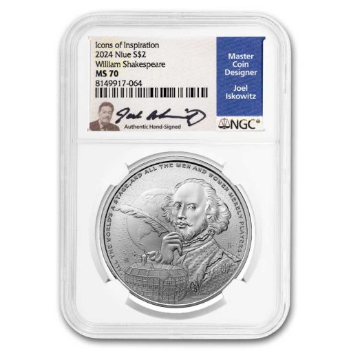 2024 (New) Niue Icons Shakespeare Silver 1 oz Coin NGC MS70