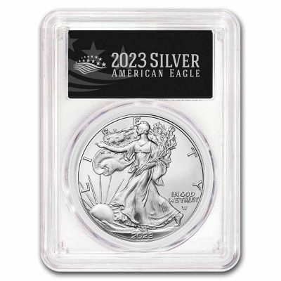 2023年 (新品) アメリカ「イーグル・ウオーキング リバティ」純銀 1オンス 銀貨 PCGS MS70 (発行初日、黒ラベル)