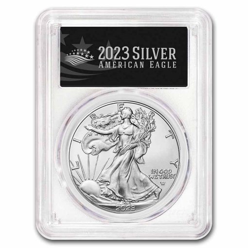 2023年 (新品) アメリカ「イーグル・ウオーキング リバティ」純銀 1オンス 銀貨 PCGS MS70 (発行初日、黒ラベル)