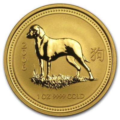 2006年 (新品) オーストラリア「干支 十二支・戌年 犬年」純金 1オンス 金貨