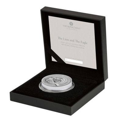2024 (New) England Lion and Eagle Silver 2 oz Reverse Proof Coin