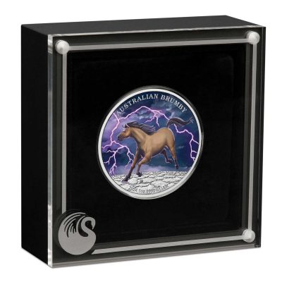 2024年 (新品) オーストラリア「ブランビー・馬」純銀 1オンス カラープルーフ 銀貨